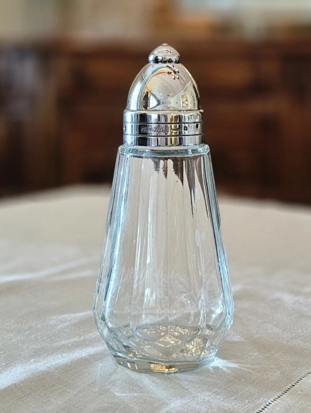 Vintage Christofle Meribel Silver & Glass Sugar Shaker Caster France